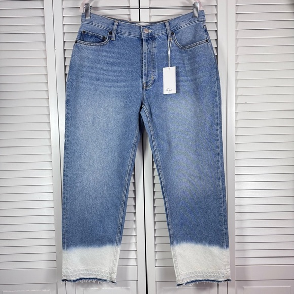Rails The Atwater Slouchy Straight Leg Crop Jean Blue Bleach Hem Size 31 NEW - Picture 2 of 10